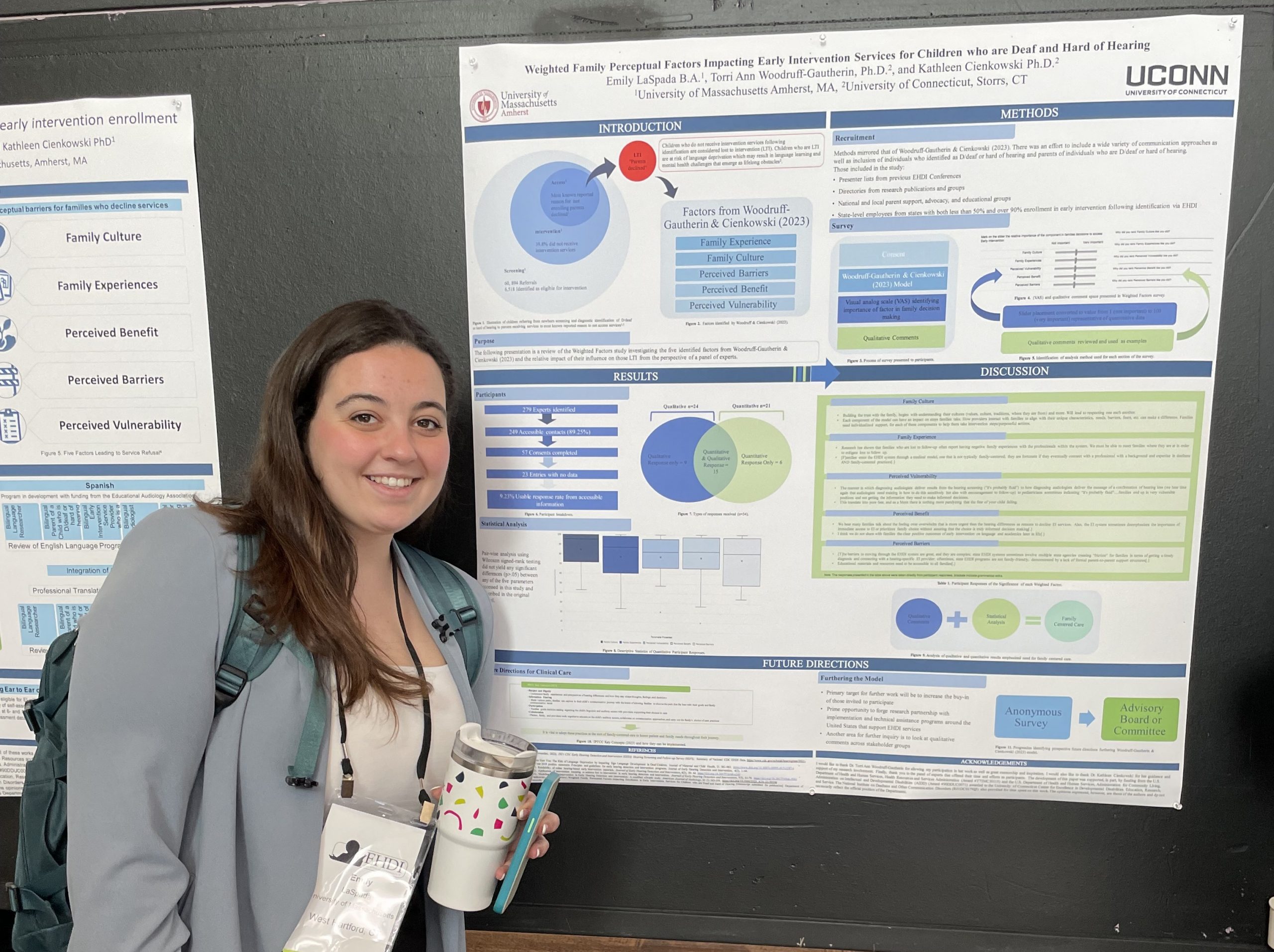 EHDI presentation1 A lab member presents on family perceptual factors and early intervention at an EHDI conference